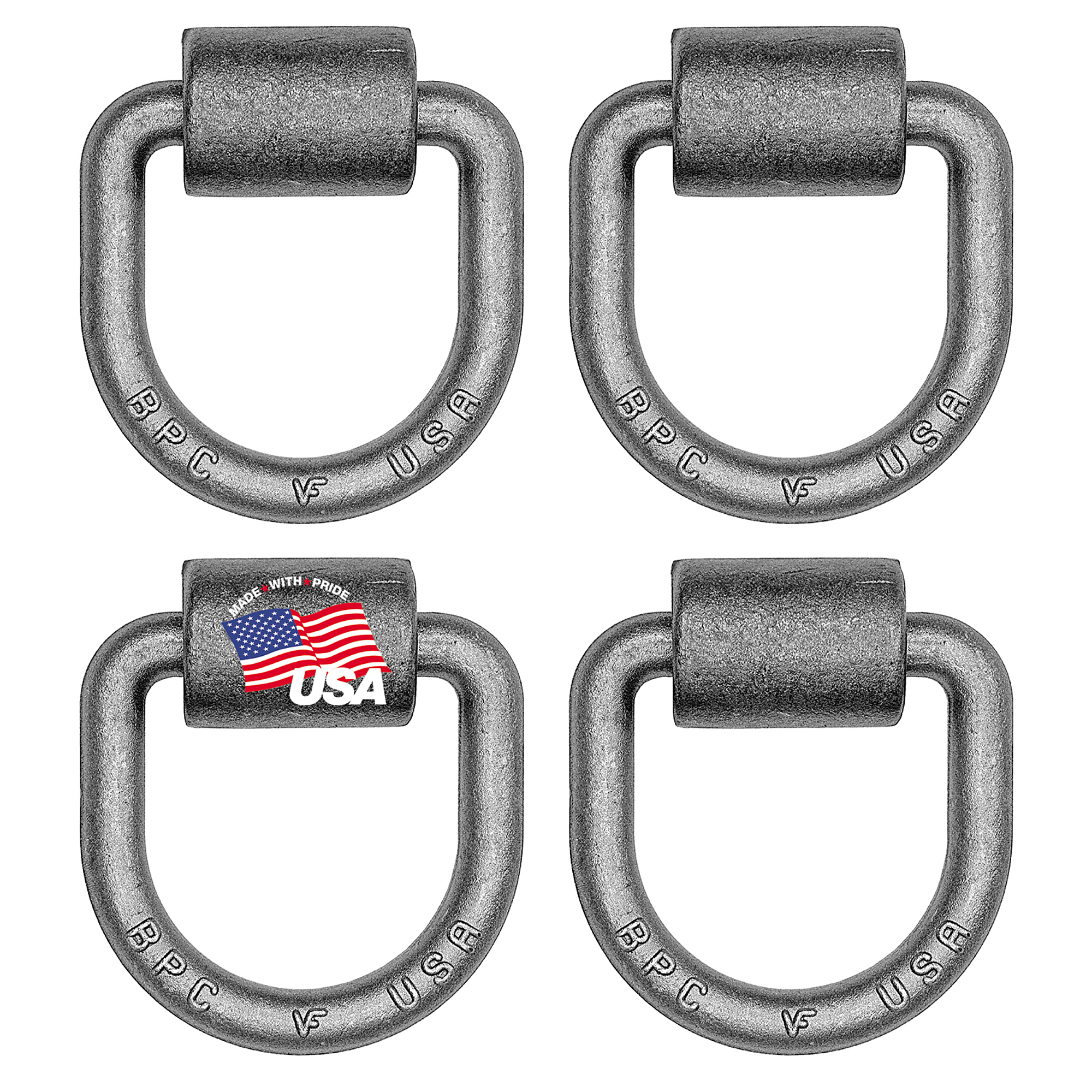 Buyers Products, D-RING,5/8 DIA3in.X3in.,FORGED,W/BRKT, 4PK, Diameter 0.625 in, Working Load 6130 Included (qty.) 4 Model# B404